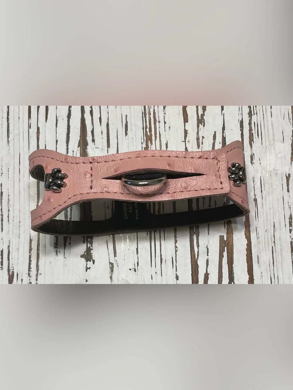 Light Pink Croc step-in choke free leather dog Harness  24 inches